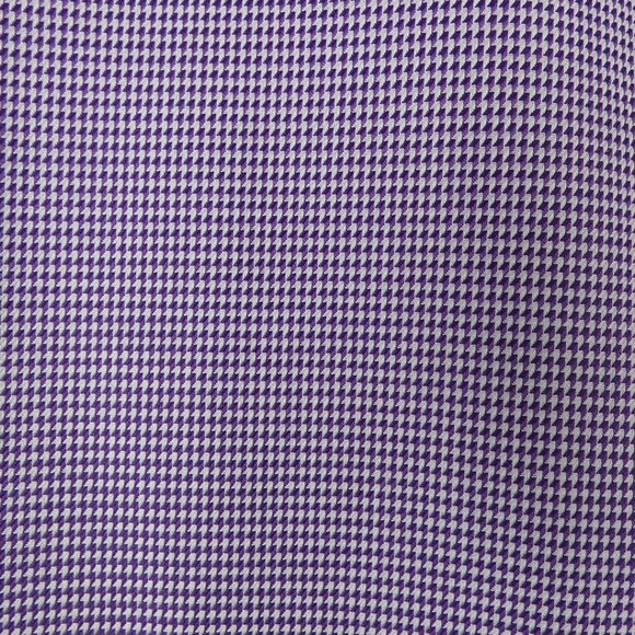 Eton Mens Button Up Dress Shirt Lavender White Check Long Sleeve Size 17 Twill - Picture 10 of 15